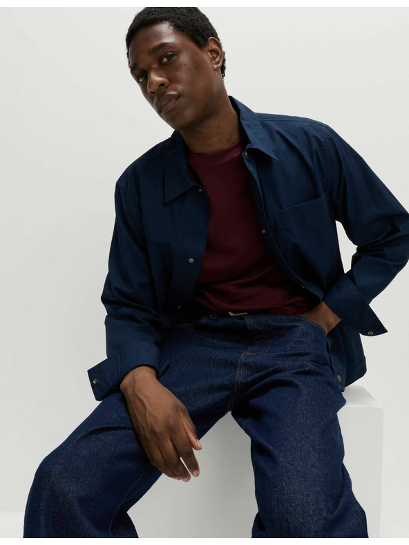 Marks & Spencer Majica z visokim ovratnikom iz čiste bombažne tkanine Marks & Spencer rdeča