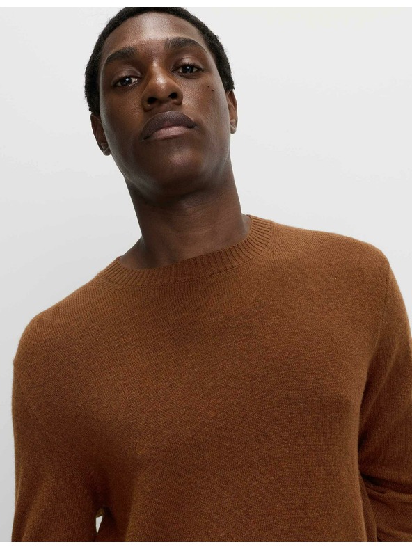 Marks & Spencer Pulover z izrezom pri vratu iz ovčje volne Marks & Spencer rjava