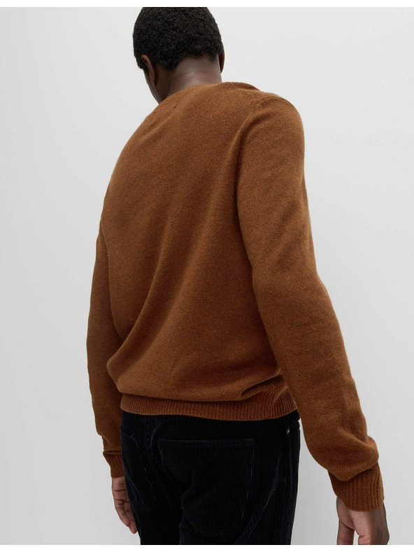 Marks & Spencer Pulover z izrezom pri vratu iz ovčje volne Marks & Spencer rjava