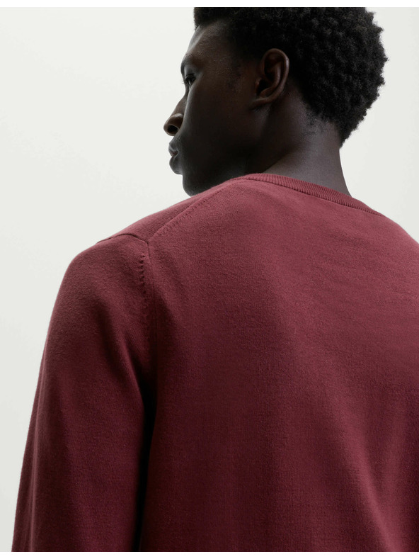 Marks & Spencer Čisto bombažni pulover z V-izrezom Marks & Spencer rdeča