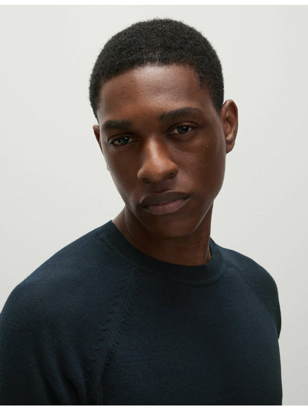 Marks & Spencer Pulover iz čistega bombaža z ovratnikom Marks & Spencer mornarsko modra