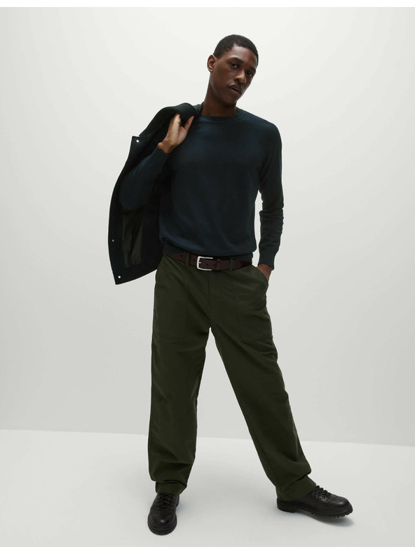 Marks & Spencer Pulover iz čistega bombaža z ovratnikom Marks & Spencer mornarsko modra