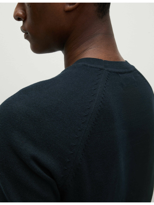 Marks & Spencer Pulover iz čistega bombaža z ovratnikom Marks & Spencer mornarsko modra