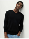 Marks & Spencer Pulover iz čistega bombaža z v-izrezom Marks & Spencer črn