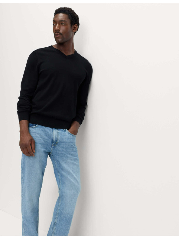Marks & Spencer Pulover iz čistega bombaža z v-izrezom Marks & Spencer črn