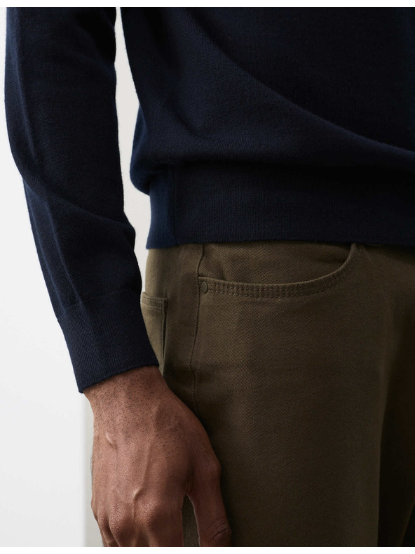 Marks & Spencer Pulover s kratkim zipom iz čiste ekstra fine merinove volne Marks & Spencer mornarsko modra