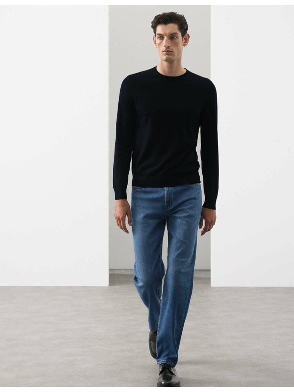 Marks & Spencer Pulover iz čiste izjemno fine merinove volne Marks & Spencer mornarsko modra