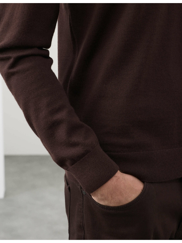 Marks & Spencer Pulover iz čiste izjemno fine merinove volne Marks & Spencer rjava