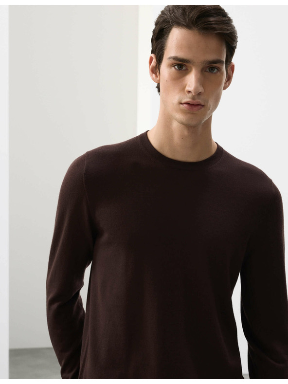 Marks & Spencer Pulover iz čiste izjemno fine merinove volne Marks & Spencer rjava