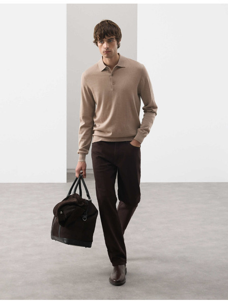 Marks & Spencer Polo majica iz čiste ekstra fine merinove volne Marks & Spencer rjava