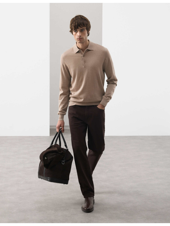 Marks & Spencer Polo majica iz čiste ekstra fine merinove volne Marks & Spencer rjava