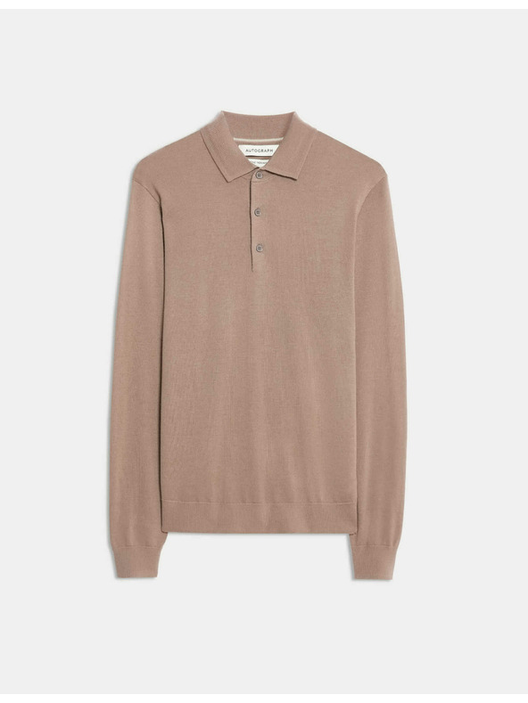 Marks & Spencer Polo majica iz čiste ekstra fine merinove volne Marks & Spencer rjava