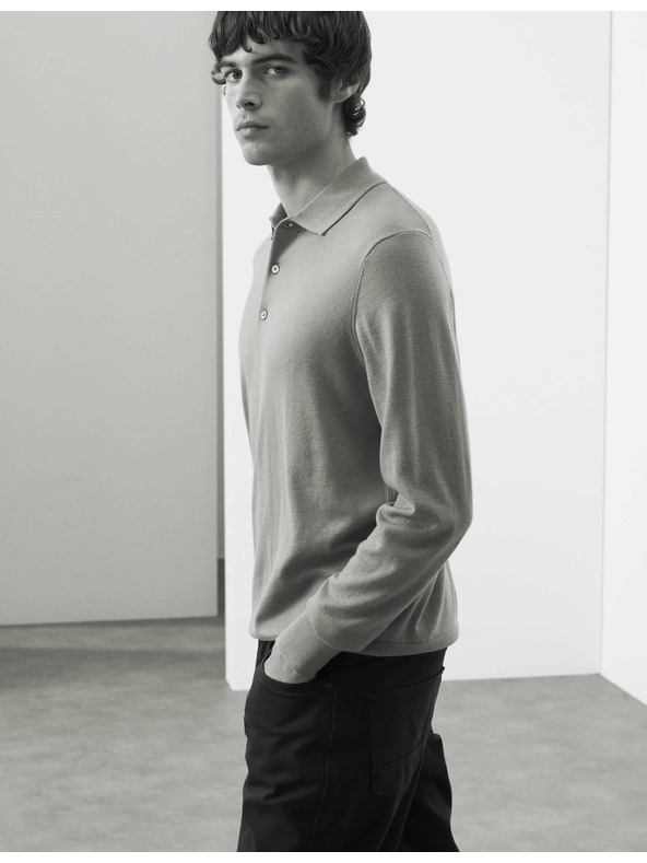 Marks & Spencer Polo majica iz čiste ekstra fine merinove volne Marks & Spencer rjava