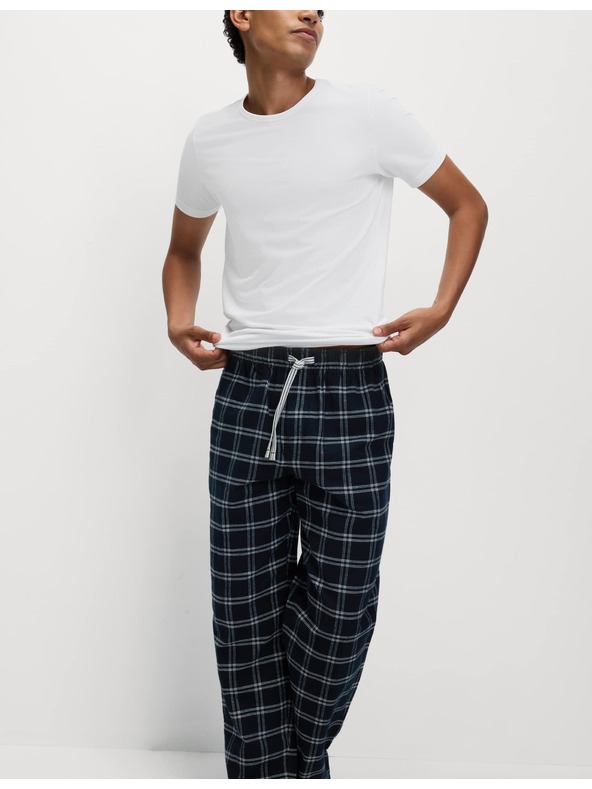 Marks & Spencer Karirane pižanske hlače iz 100% bombaža Marks & Spencer mornarsko modra