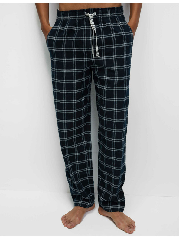 Marks & Spencer Karirane pižanske hlače iz 100% bombaža Marks & Spencer mornarsko modra