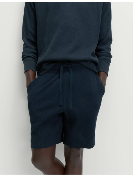 Marks & Spencer Domače kratke hlače iz čiste bombažne tkanine z vaflasto teksturo Marks & Spencer mornarsko modra