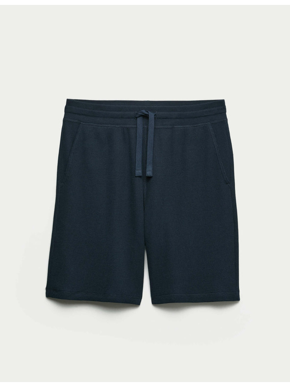 Marks & Spencer Domače kratke hlače iz čiste bombažne tkanine z vaflasto teksturo Marks & Spencer mornarsko modra
