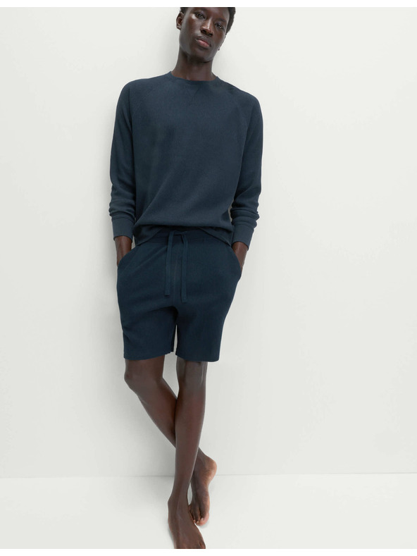 Marks & Spencer Domače kratke hlače iz čiste bombažne tkanine z vaflasto teksturo Marks & Spencer mornarsko modra