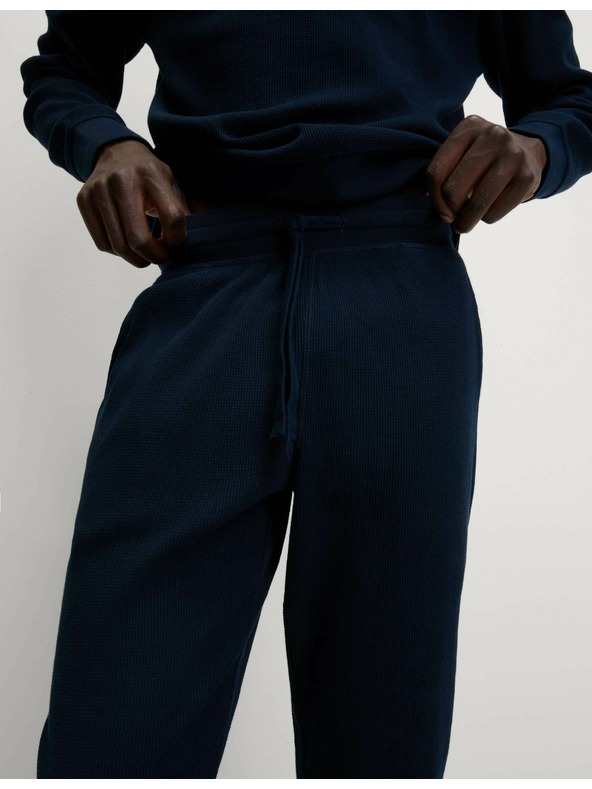 Marks & Spencer Domača jopa iz čiste bombažne tkanine z vaflasto teksturo Marks & Spencer mornarsko modra