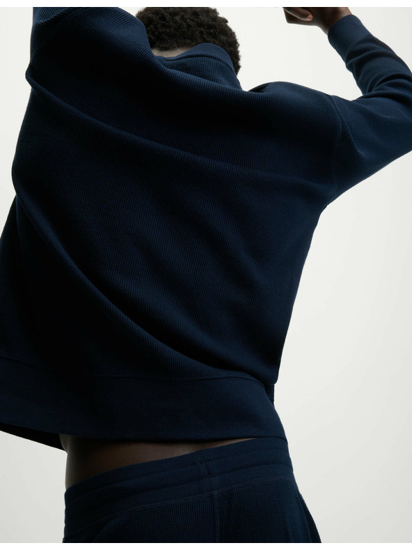 Marks & Spencer Domača jopa iz čiste bombažne tkanine z vaflasto teksturo Marks & Spencer mornarsko modra