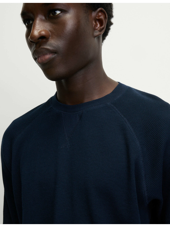 Marks & Spencer Domača jopa iz čiste bombažne tkanine z vaflasto teksturo Marks & Spencer mornarsko modra