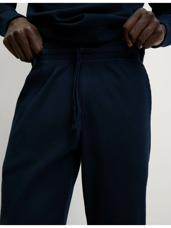 Marks & Spencer Domače hlače iz čiste bombažne tkanine z vaflasto teksturo Marks & Spencer mornarsko modra
