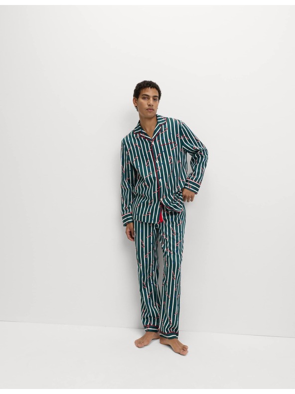 Marks & Spencer Božični pižama komplet iz čiste bombažne tkanine z motivom lizike Marks & Spencer zelena