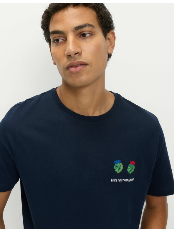 Marks & Spencer Božični domači komplet pižame z motivom hrane iz čiste bombaževine Marks & Spencer mornarsko modra