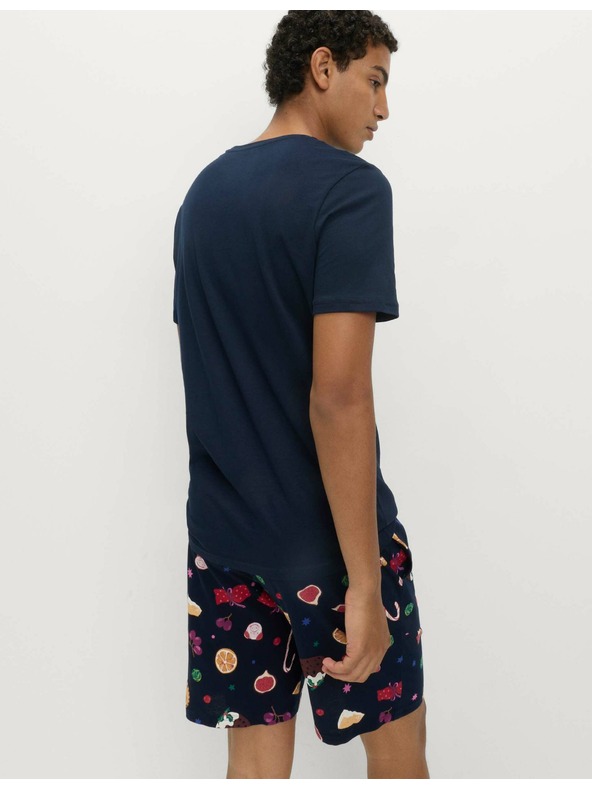 Marks & Spencer Božični domači komplet pižame z motivom hrane iz čiste bombaževine Marks & Spencer mornarsko modra