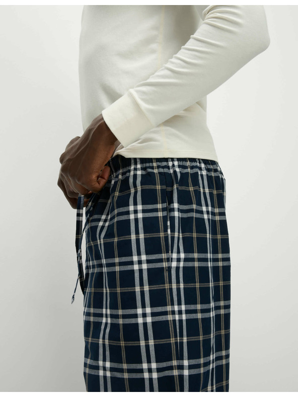 Marks & Spencer Kariraste pižama hlače iz čiste bombažne tkanine, 2 kosa v paketu Marks & Spencer mornarsko modra