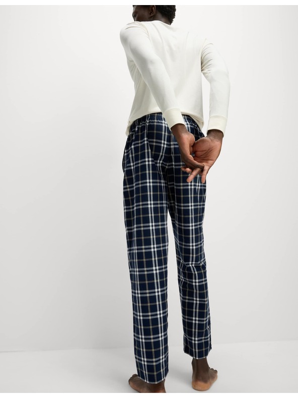 Marks & Spencer Kariraste pižama hlače iz čiste bombažne tkanine, 2 kosa v paketu Marks & Spencer mornarsko modra