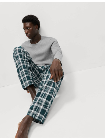 Marks & Spencer Karirasta pižama iz čiste bombažne tkanine Marks & Spencer siva