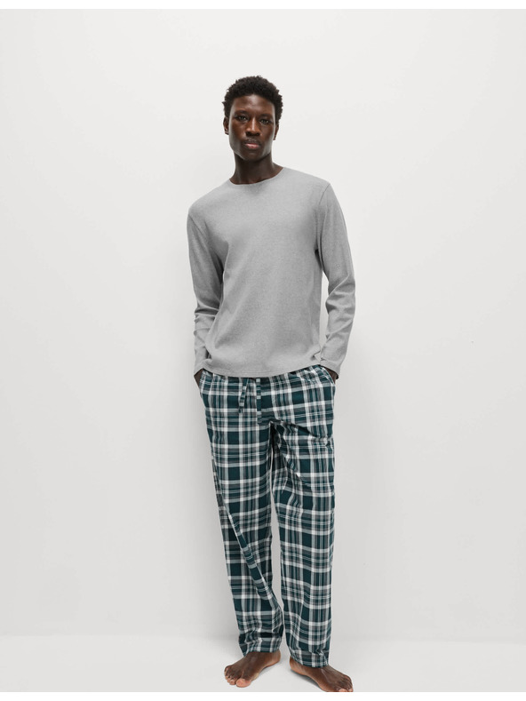 Marks & Spencer Karirasta pižama iz čiste bombažne tkanine Marks & Spencer siva