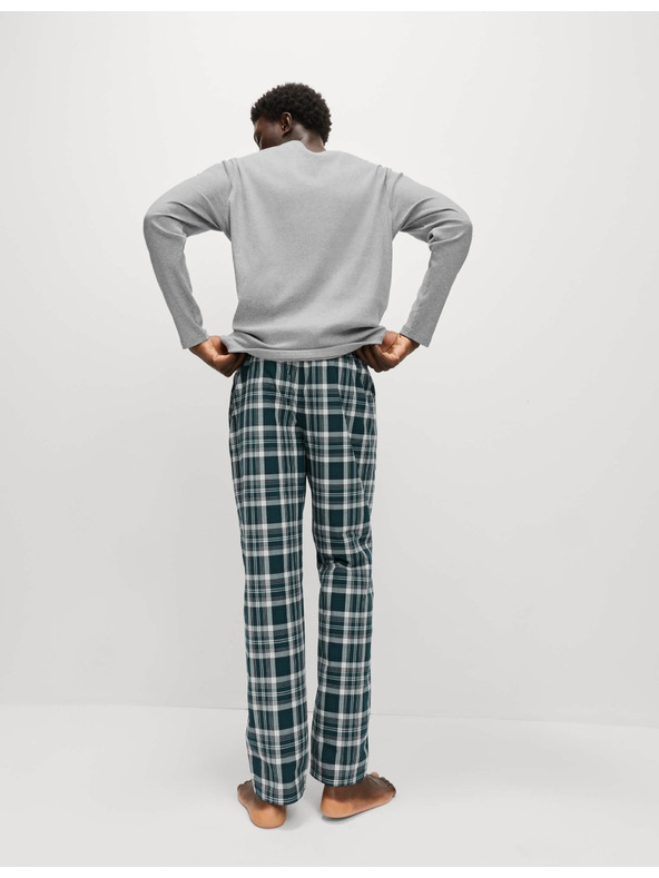 Marks & Spencer Karirasta pižama iz čiste bombažne tkanine Marks & Spencer siva