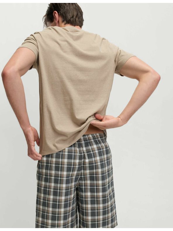 Marks & Spencer Nevtralna karirasta pižama iz čiste bombažne tkanine Marks & Spencer smetanasta