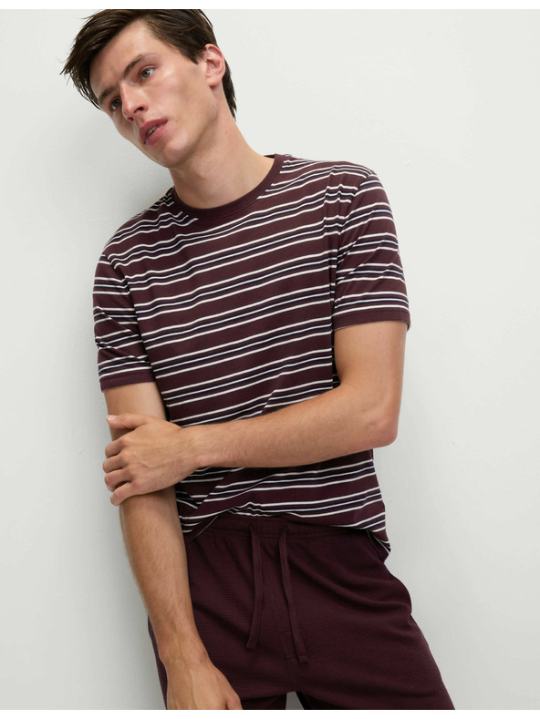 Marks & Spencer Pižama iz čiste bombažne tkanine z vaflasto teksturo Marks & Spencer rdeča