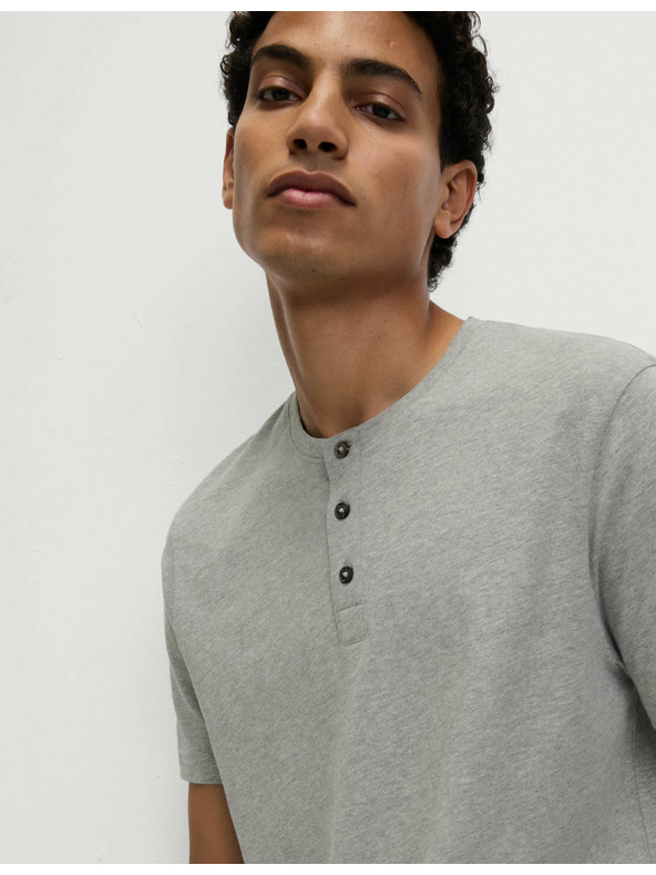 Marks & Spencer Karirasta pižama iz čiste bombažne tkanine z odprtim ovratnikom Marks & Spencer siva