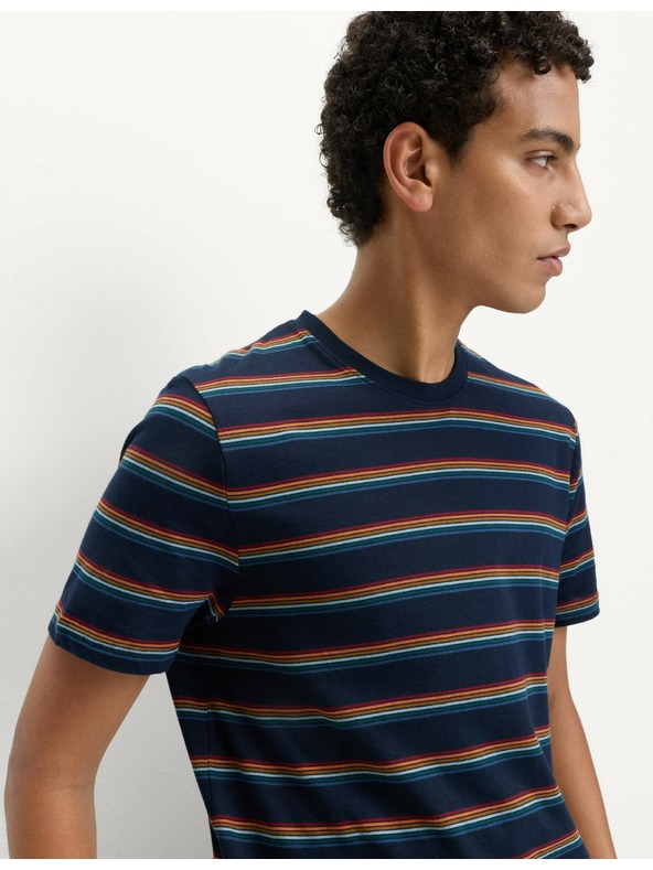 Marks & Spencer Pižama z mavričnimi črtami iz čiste bombažne tkanine Marks & Spencer mornarsko modra