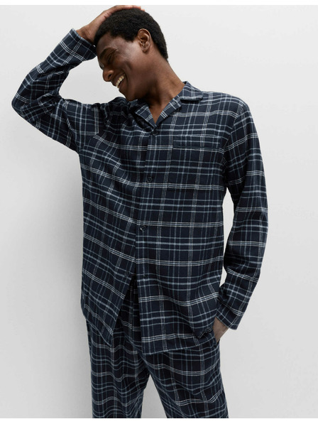 Marks & Spencer Karirasta pižama iz česane bombažne tkanine Marks & Spencer mornarsko modra