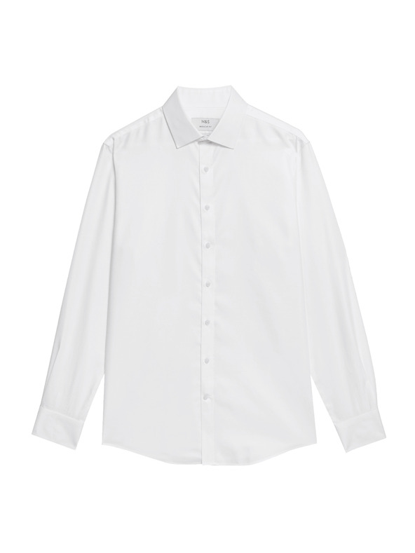 Marks & Spencer Srajca iz bombaže klasičnega kroja z nezmečkljivo obdelavo Marks & Spencer bela