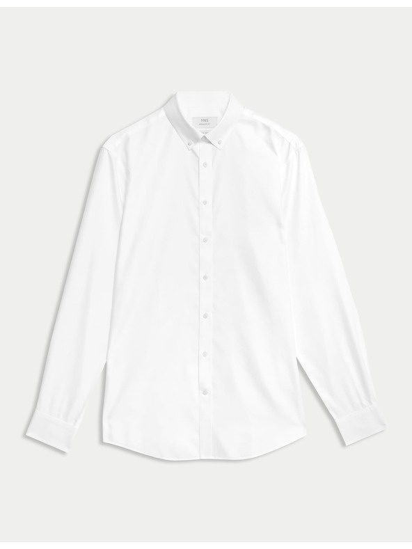 Marks & Spencer Srajca iz čiste bombaže klasičnega kroja z nezmečkljivo obdelavo Marks & Spencer bela