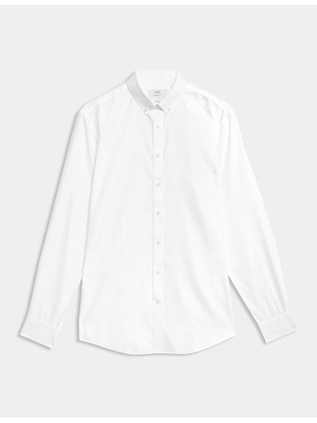 Marks & Spencer Srajca iz čiste bombaže klasičnega kroja z nezmečkljivo obdelavo Marks & Spencer bela