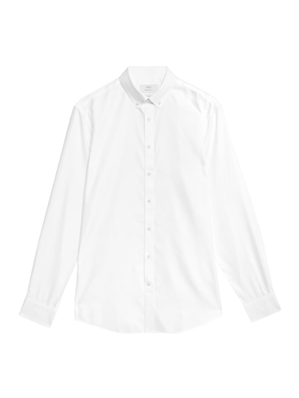 Marks & Spencer Srajca iz čiste bombaže klasičnega kroja z nezmečkljivo obdelavo Marks & Spencer bela