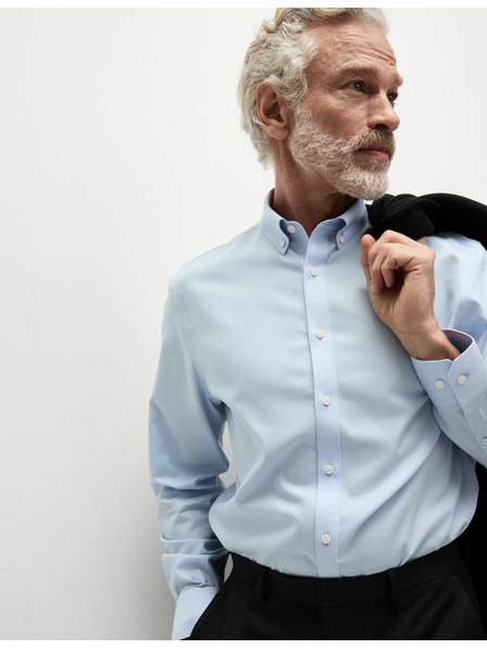 Marks & Spencer Srajca iz čiste bombaže klasičnega kroja z nezmečkljivo obdelavo Marks & Spencer modra