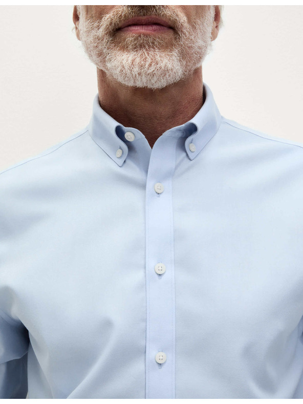 Marks & Spencer Srajca iz čiste bombaže klasičnega kroja z nezmečkljivo obdelavo Marks & Spencer modra