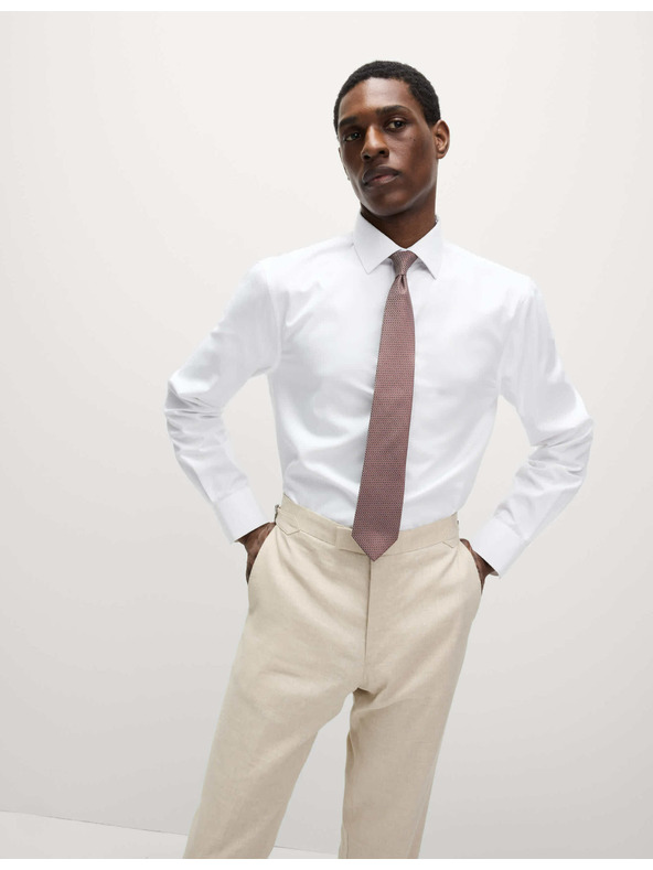 Marks & Spencer Srajca ozkega kroja in kravata, enostavno likanje Marks & Spencer bela