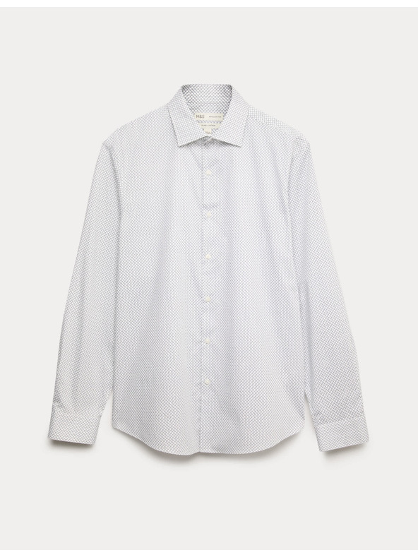 Marks & Spencer Srajca s potiskom normalnega kroja iz čiste bombaže Marks & Spencer bela