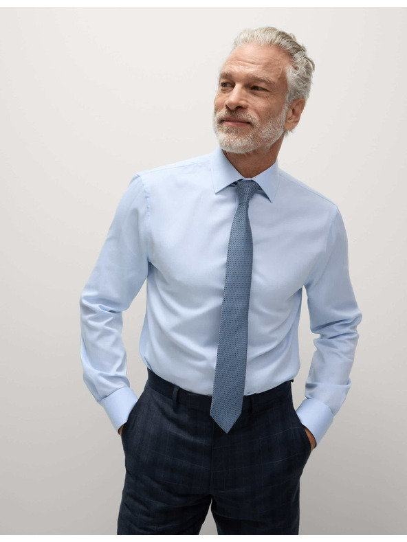 Marks & Spencer Srajca ozkega kroja in kravata, enostavno likanje Marks & Spencer modra