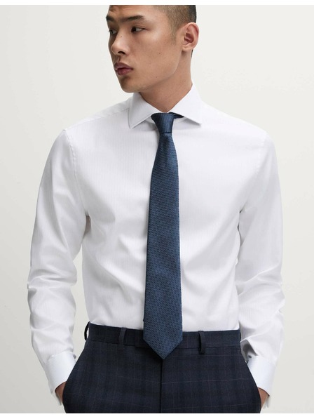 Marks & Spencer Prugasta srajca ozkega kroja iz luksuzne bombaže Marks & Spencer bela