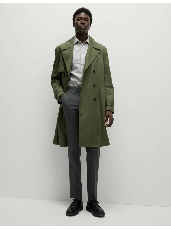 Marks & Spencer Luksuzna srajca ozkega kroja iz čiste bombaže s teksturo Marks & Spencer siva